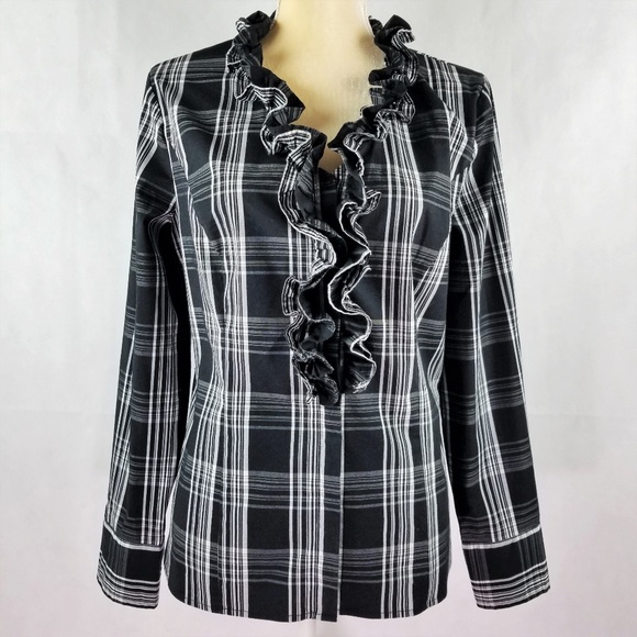 Worthington Tops - Worthington L Long Sleeve Button Up Plaid